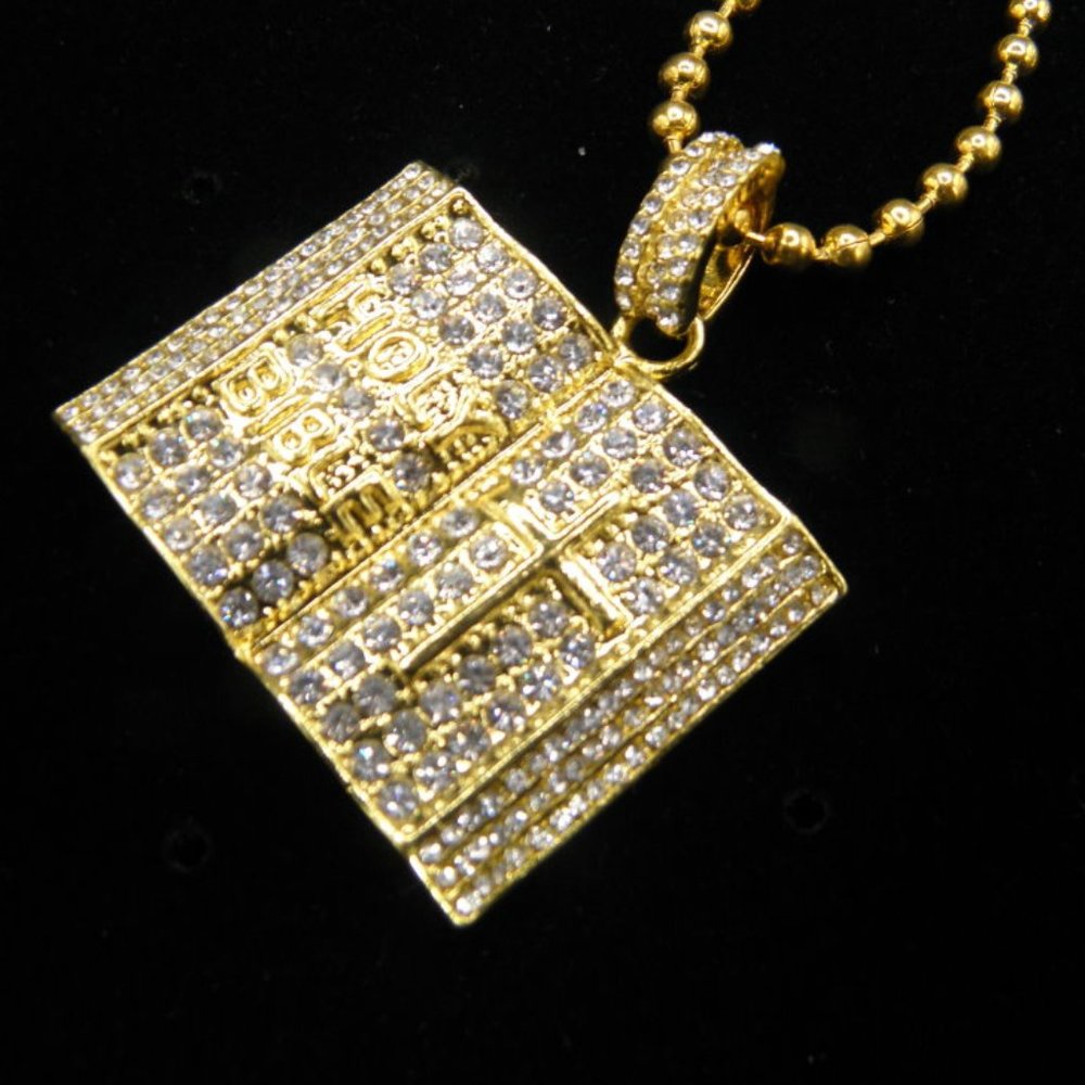18k Gold plated CZ Cross Bible Pendant - Picture 3 of 7